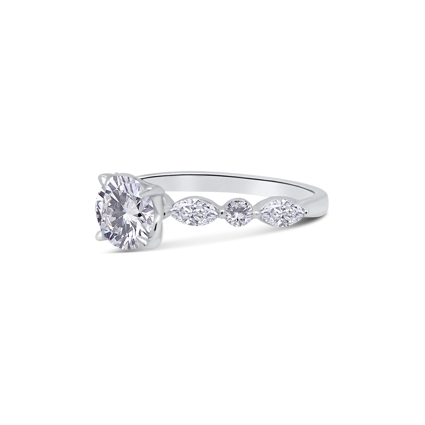 Laboratory Grown, Brilliant Round & Vintage Shoulder Setting, Platinum Diamond Ring, 1.50ct