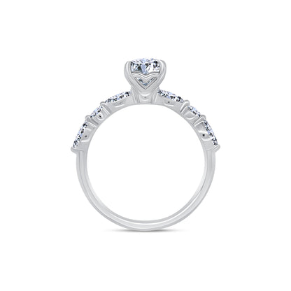 Laboratory Grown, Brilliant Round & Vintage Shoulder Setting, Platinum Diamond Ring, 1.50ct