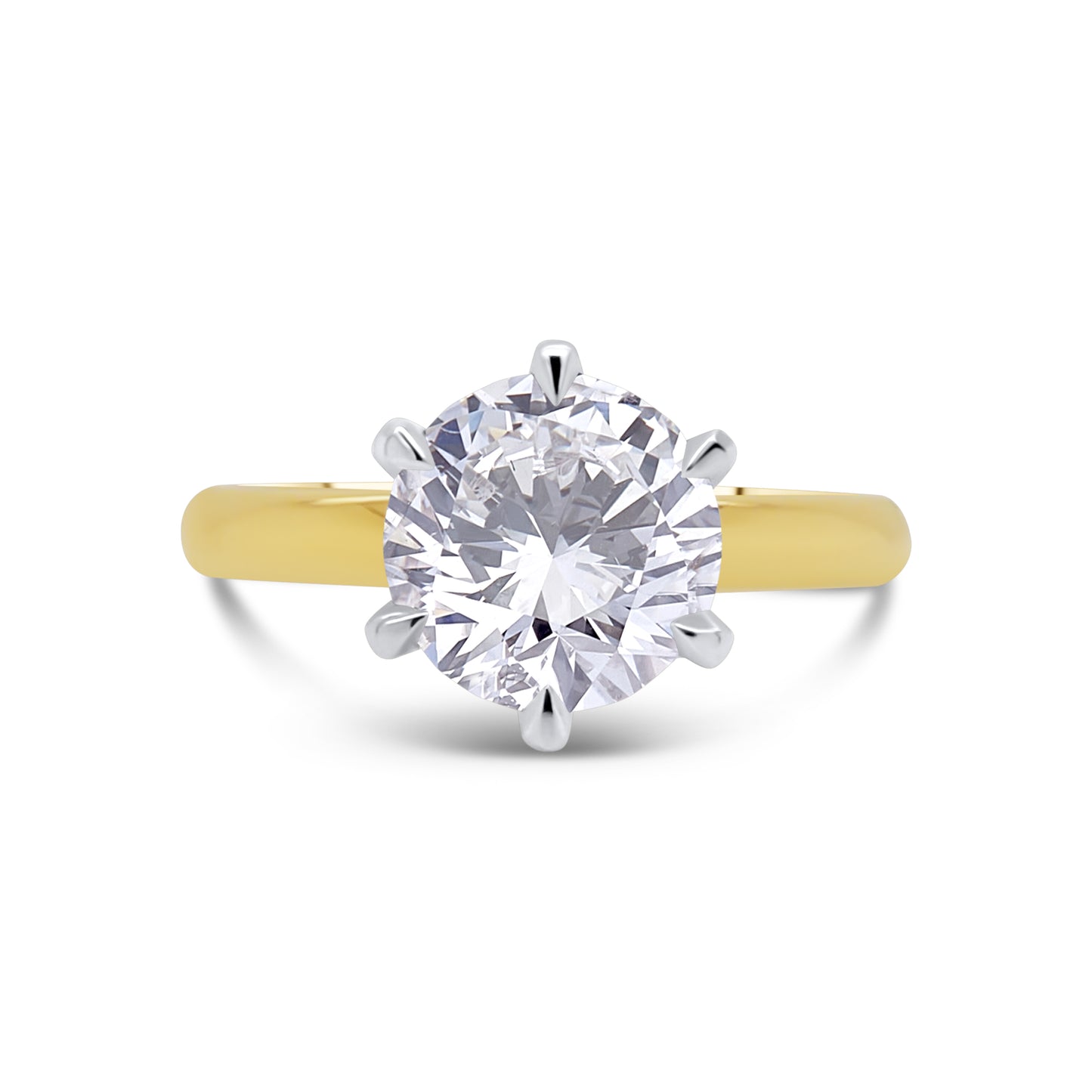 Laboratory Grown Diamond Brilliant Round Solitaire 18ct Yellow Gold Band, 2.21ct