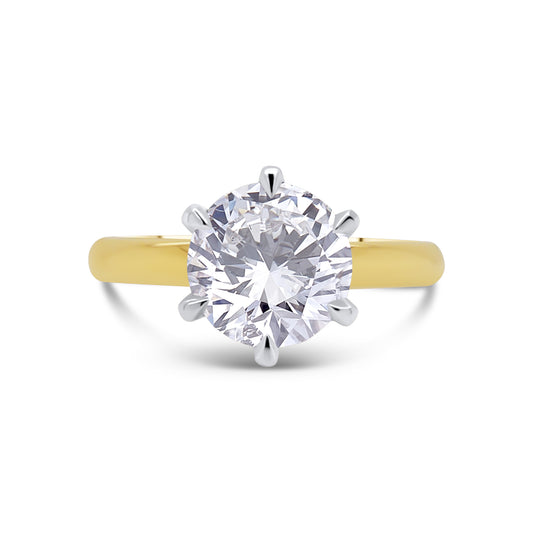 Laboratory Grown Diamond Brilliant Round Solitaire 18ct Yellow Gold Band, 2.21ct