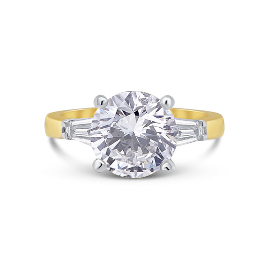 Laboratory Grown Diamond Brilliant Round & Tapered Diamond Yellow Gold Band, 3.06ct