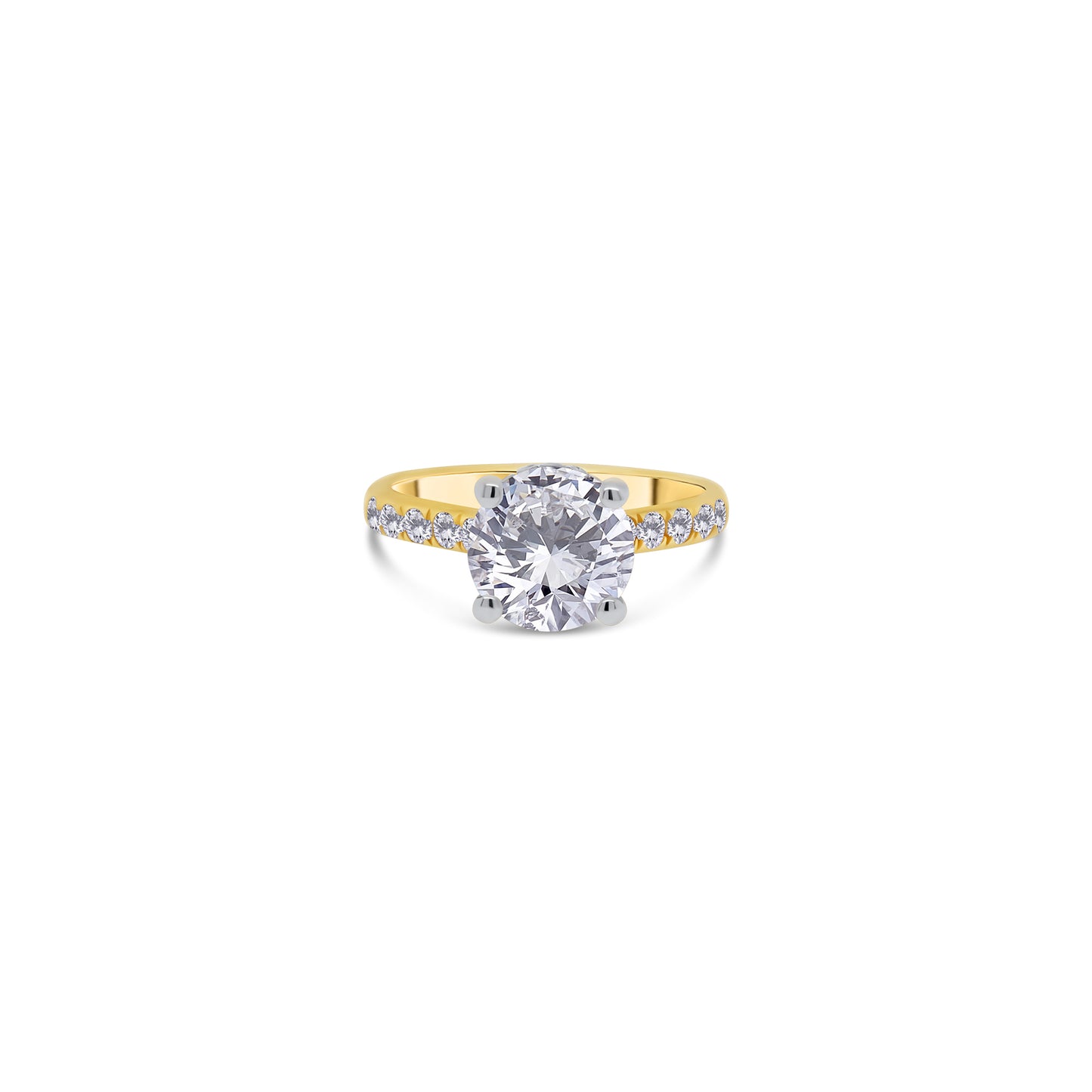 Laboratory Grown, Brilliant Round, Hidden Halo & Shoulder Diamonds, 18ct Yellow Gold Band, 2.40ct