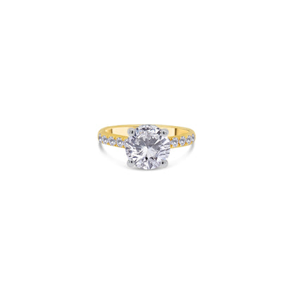 Laboratory Grown, Brilliant Round, Hidden Halo & Shoulder Diamonds, 18ct Yellow Gold Band, 2.40ct