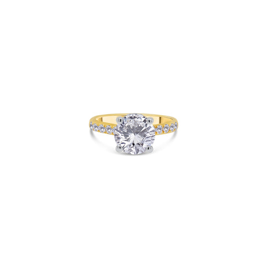 Laboratory Grown, Brilliant Round, Hidden Halo & Shoulder Diamonds, 18ct Yellow Gold Band, 2.40ct