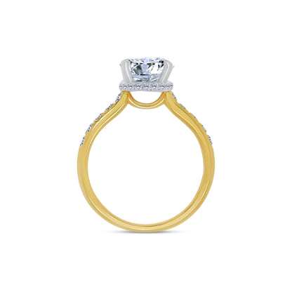 Laboratory Grown, Brilliant Round, Hidden Halo & Shoulder Diamonds, 18ct Yellow Gold Band, 2.40ct
