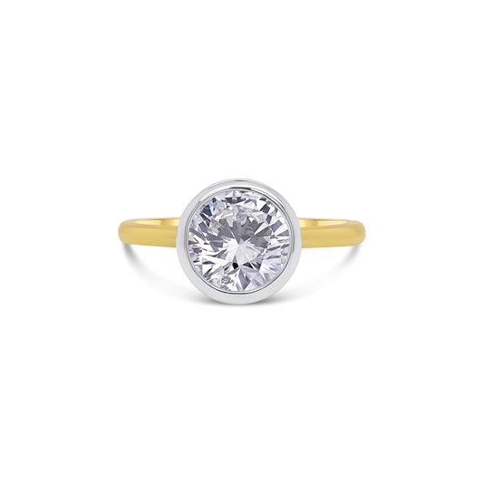 Laboratory Grown, Brilliant Round Solitaire Bezel Diamond Ring, 18ct Yellow Gold, 1.51ct