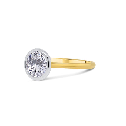 Laboratory Grown, Brilliant Round Solitaire Bezel Diamond Ring, 18ct Yellow Gold, 1.51ct