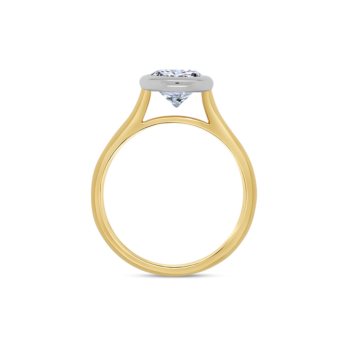 Laboratory Grown, Brilliant Round Solitaire Bezel Diamond Ring, 18ct Yellow Gold, 1.51ct
