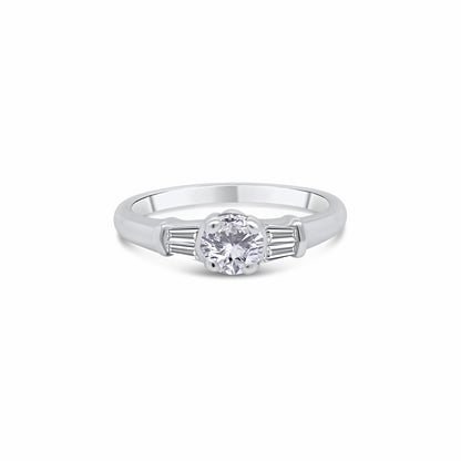 Laboratory Grown, Brilliant Round & Taper Diamond Platinum Band, 0.41ct