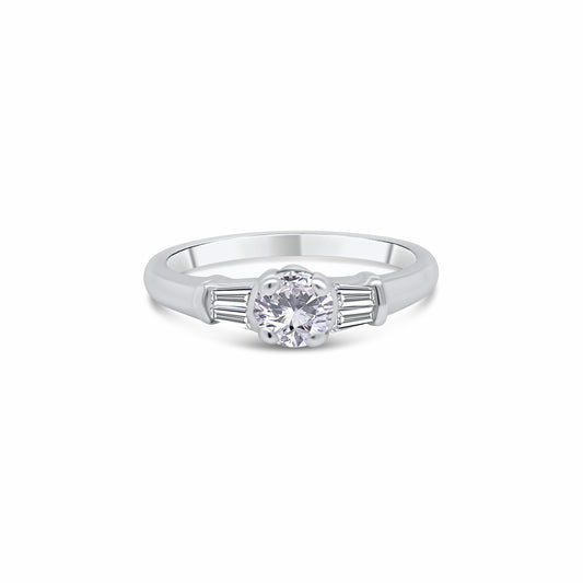 Laboratory Grown, Brilliant Round & Taper Diamond Platinum Band, 0.41ct