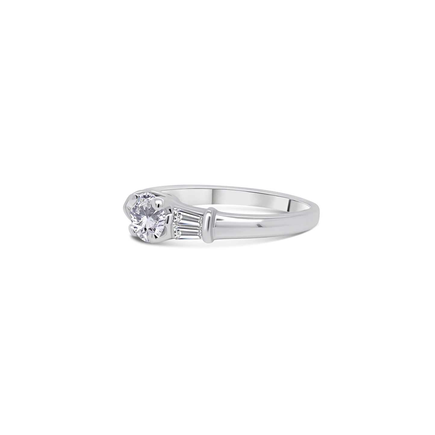 Laboratory Grown, Brilliant Round & Taper Diamond Platinum Band, 0.41ct