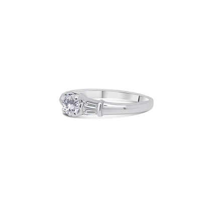 Laboratory Grown, Brilliant Round & Taper Diamond Platinum Band, 0.41ct