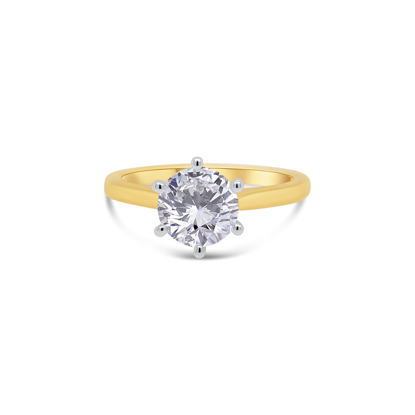 Laboratory Grown Diamond Brilliant Round Solitaire 18ct Yellow Gold Band, 1.33ct