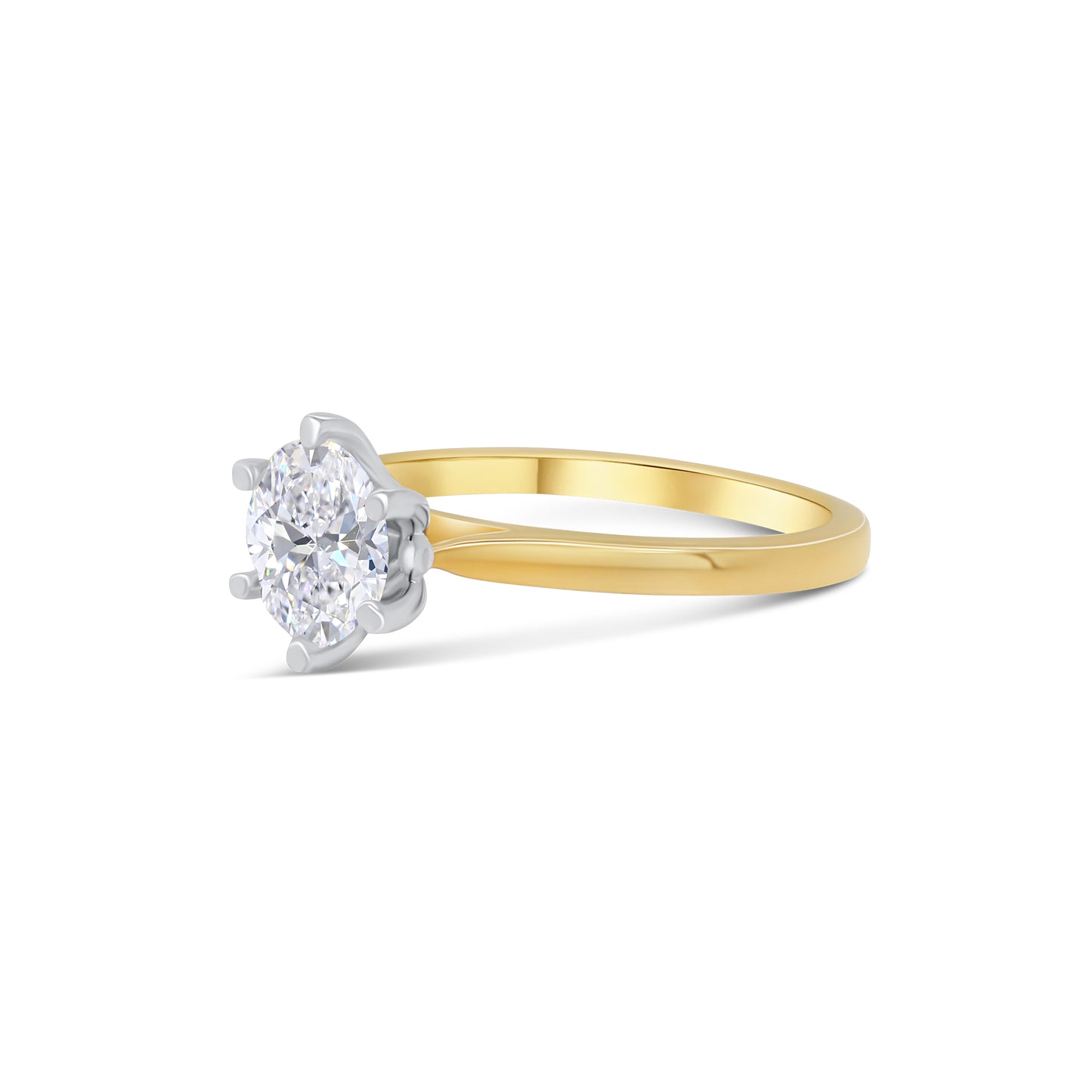 Laboratory Grown Diamond Brilliant Round Solitaire 18ct Yellow Gold Band, 1.33ct