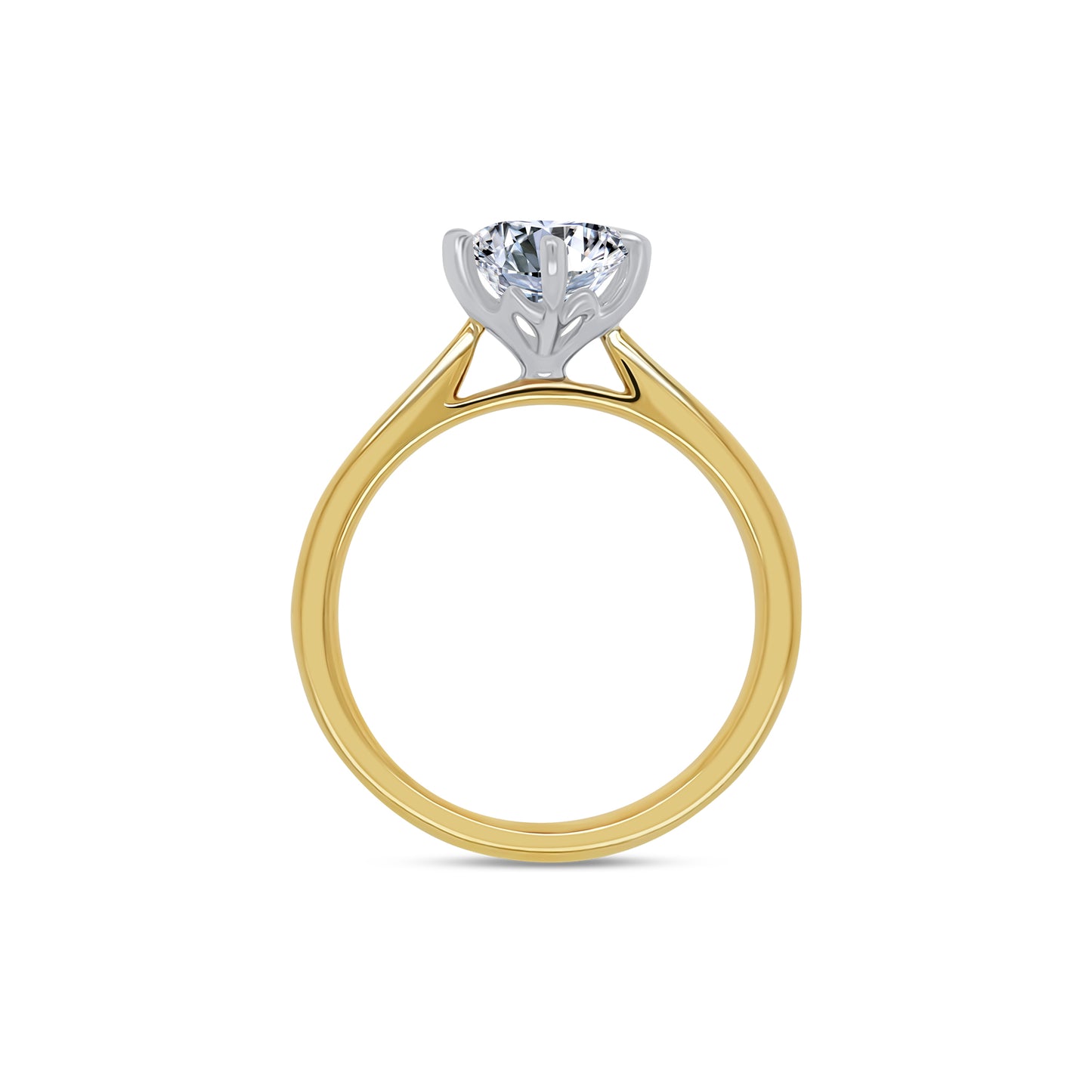 Laboratory Grown Diamond Brilliant Round Solitaire 18ct Yellow Gold Band, 1.33ct