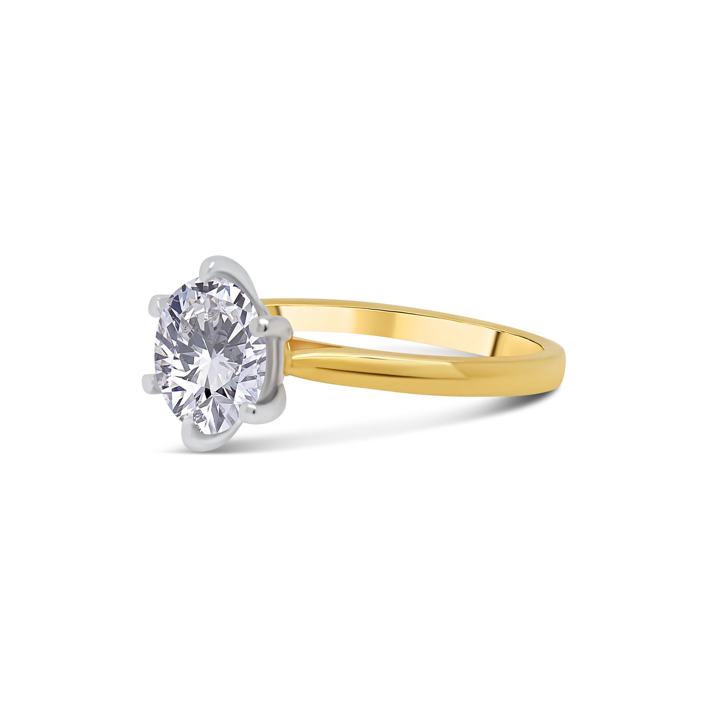 Laboratory Grown Diamond Brilliant Round Solitaire 18ct Yellow Gold Band, 1.33ct