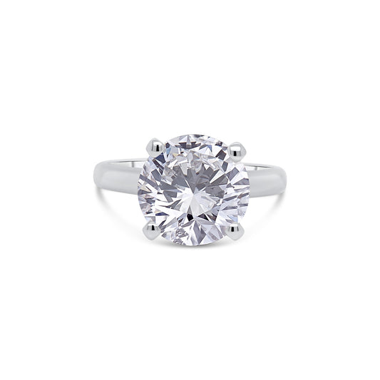 Laboratory Grown Diamond Brilliant Round Solitaire, Diamond Detailing, 4.01ct