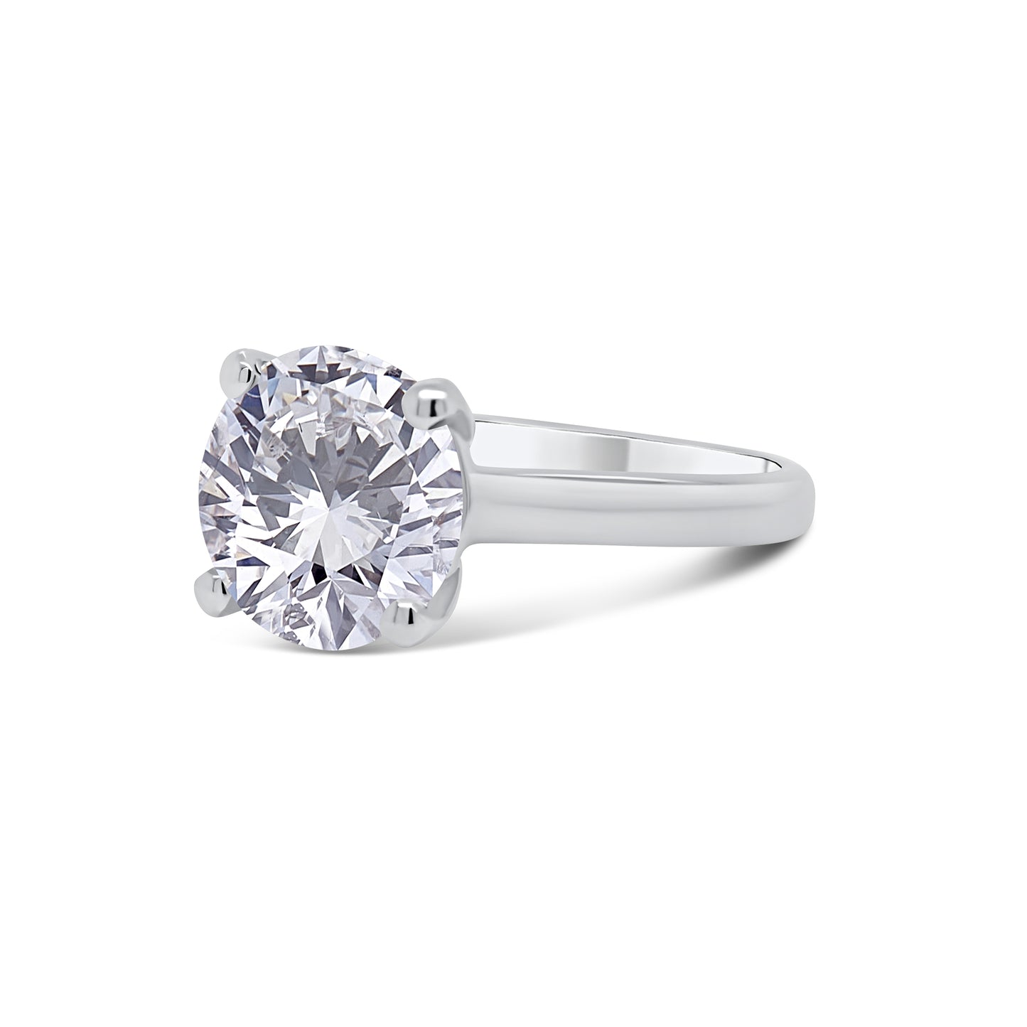 Laboratory Grown Diamond Brilliant Round Solitaire, Diamond Detailing, 4.01ct