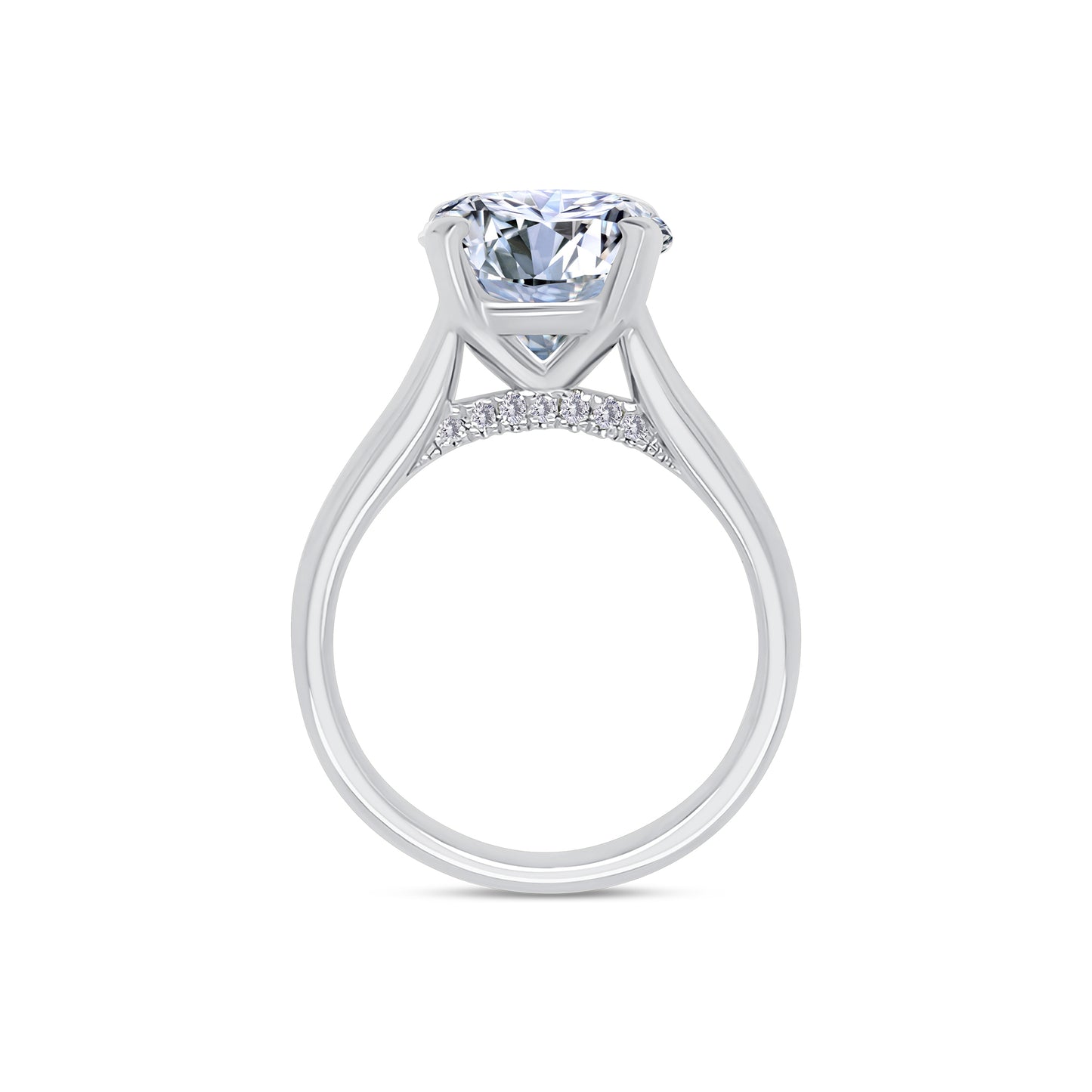 Laboratory Grown Diamond Brilliant Round Solitaire, Diamond Detailing, 4.01ct