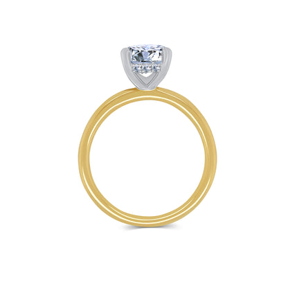 Laboratory Grown, Elongated Cushion & Hidden Halo Diamond Ring, 18ct Yellow Gold Band, 2.62ct