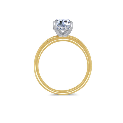 Laboratory Grown, Oval & Hidden Halo Diamond, 18ct Yellow Gold Band, 2.18ct
