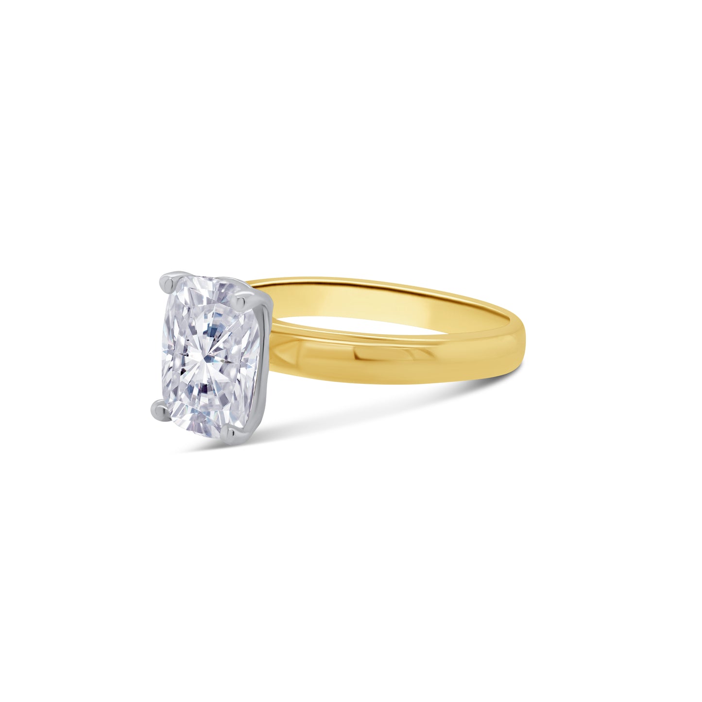 Laboratory Grown, Elongated Cushion Diamond Ring, 18ct Yellow Gold Band, 2.00ct