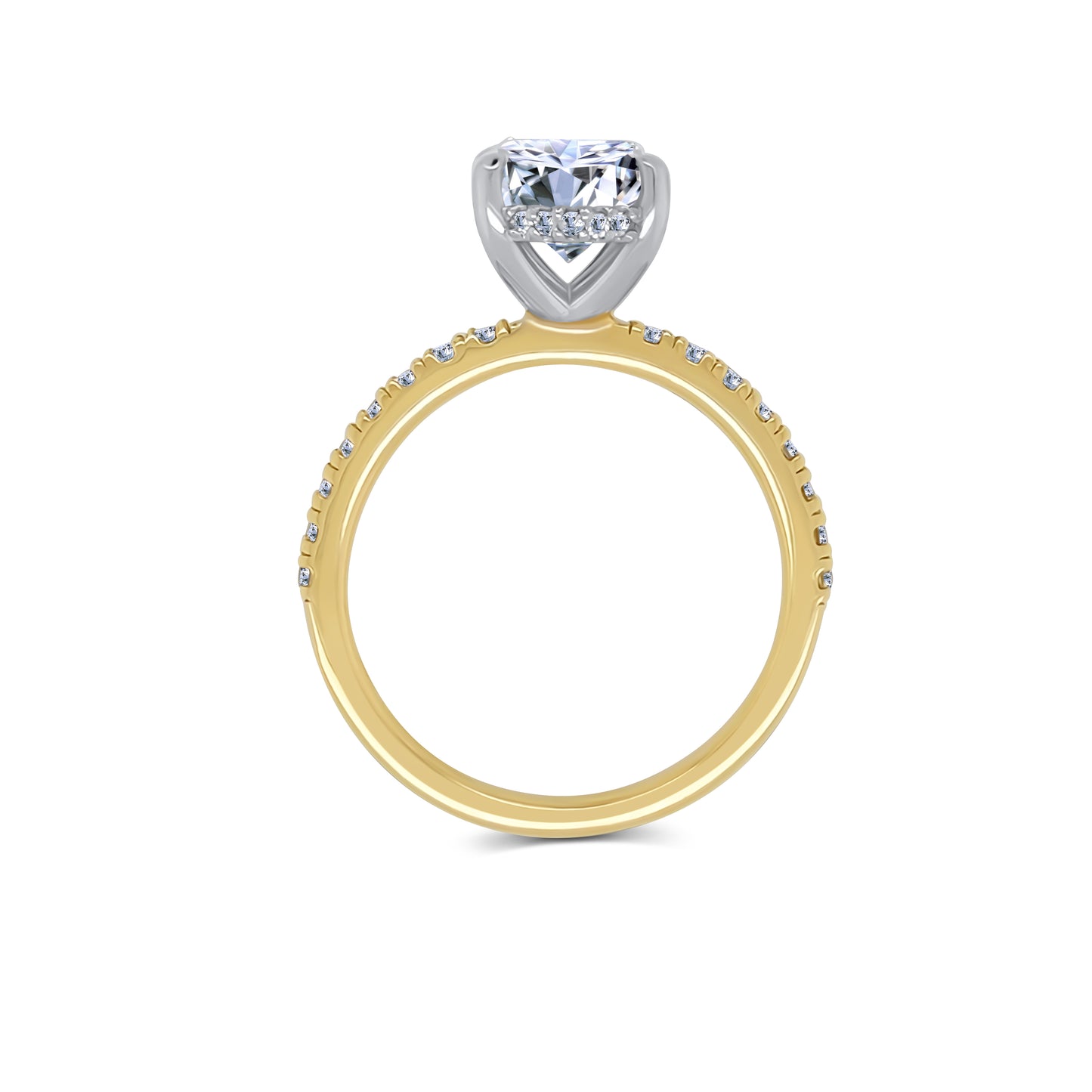 Laboratory Grown, Oval, Hidden Halo & Shoulder Diamonds, 18ct Yellow Gold Band, 2.87ct