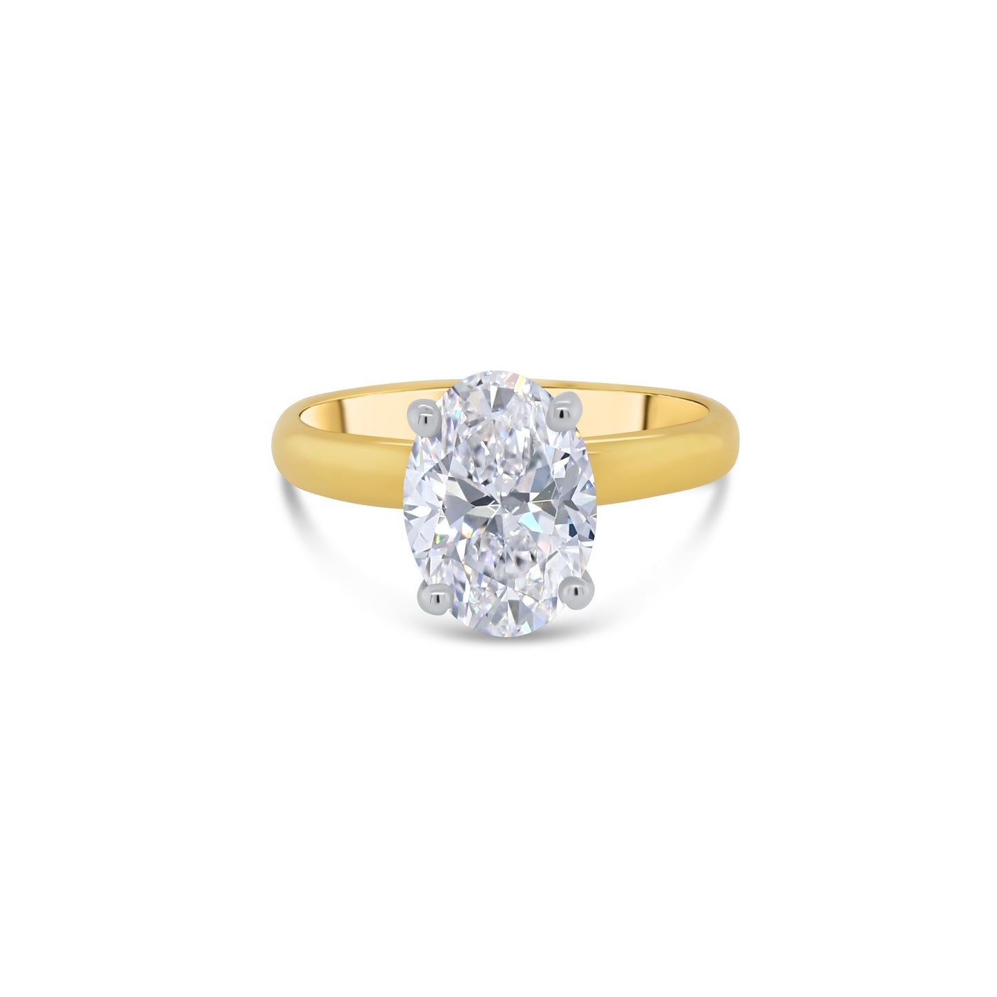 Laboratory Grown, Oval Solitaire Diamond, 18ct Yellow Gold Band, 2.02ct