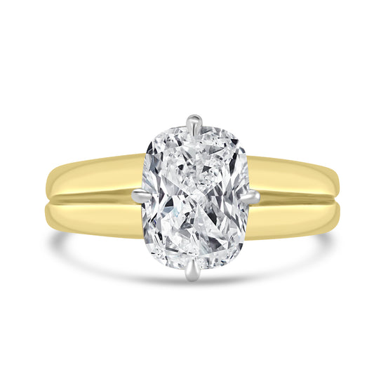 Laboratory Grown, Cushion Compass Set Diamond, 18ct Yellow Gold Band, 2.07ct