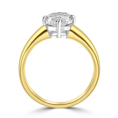 Laboratory Grown, Cushion Compass Set Diamond, 18ct Yellow Gold Band, 2.07ct