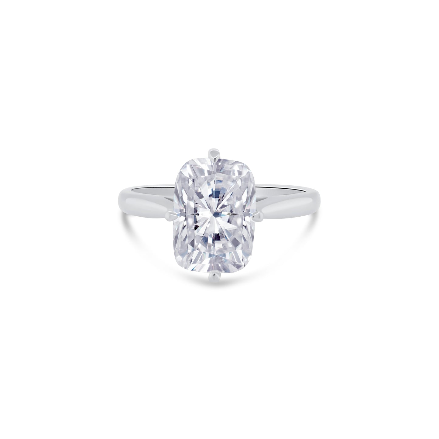 Laboratory Grown, Cushion Compass Set Diamond Ring, Platinum, 3.02ct
