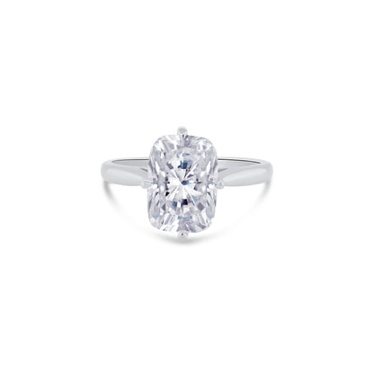 Laboratory Grown, Cushion Compass Set Diamond Ring, Platinum, 3.02ct