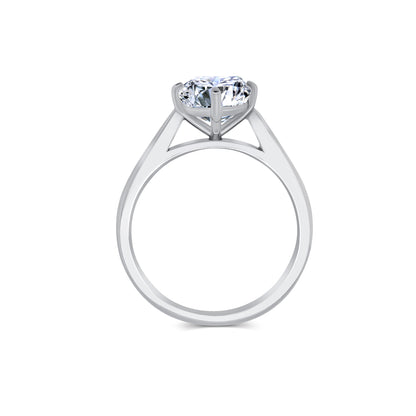 Laboratory Grown, Cushion Compass Set Diamond Ring, Platinum, 3.02ct