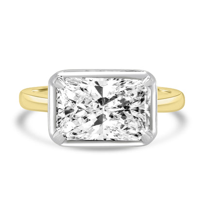 Laboratory Grown, Radiant Bezel Side Set Diamond, 18ct Yellow Gold, 3.01ct