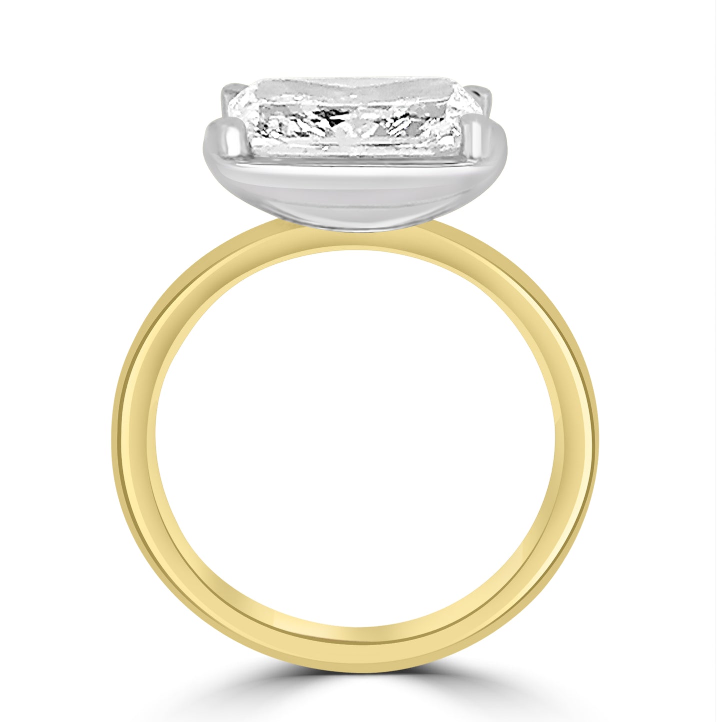 Laboratory Grown, Radiant Bezel Side Set Diamond, 18ct Yellow Gold, 3.01ct