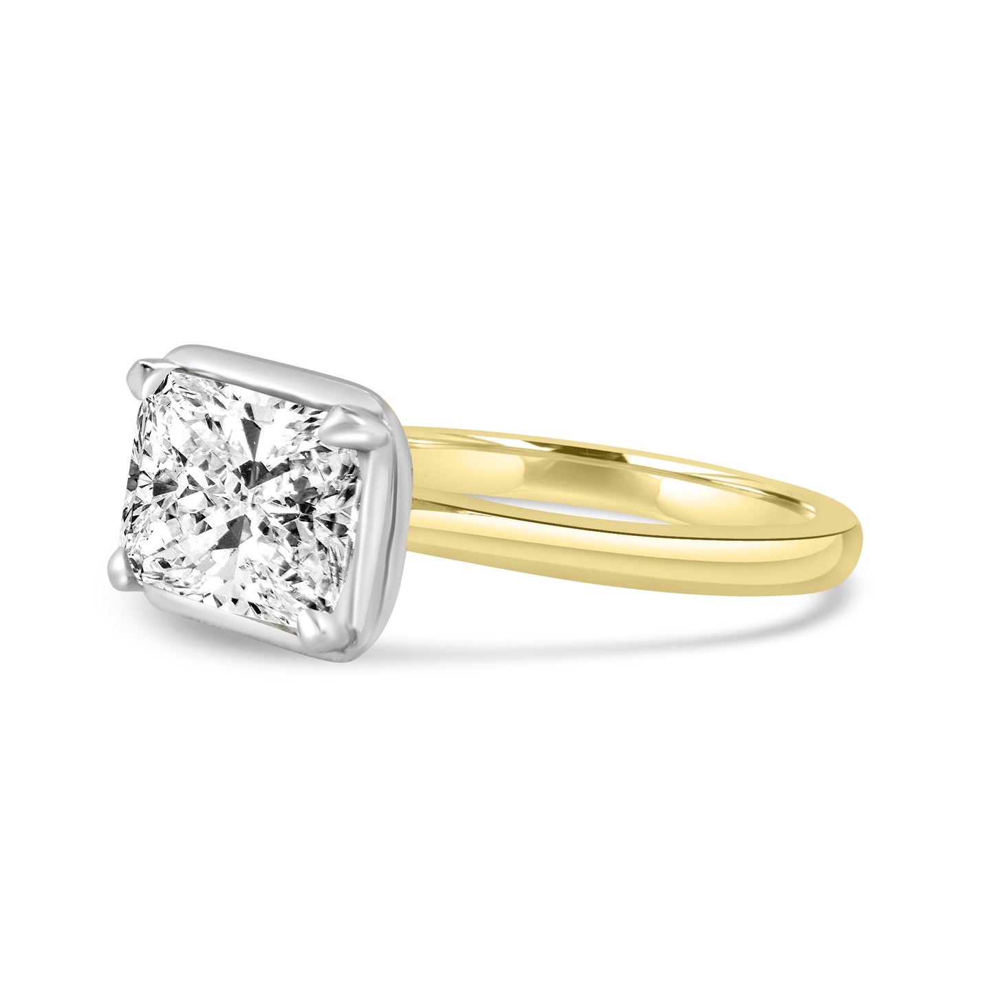 Laboratory Grown, Radiant Bezel Side Set Diamond, 18ct Yellow Gold, 3.01ct