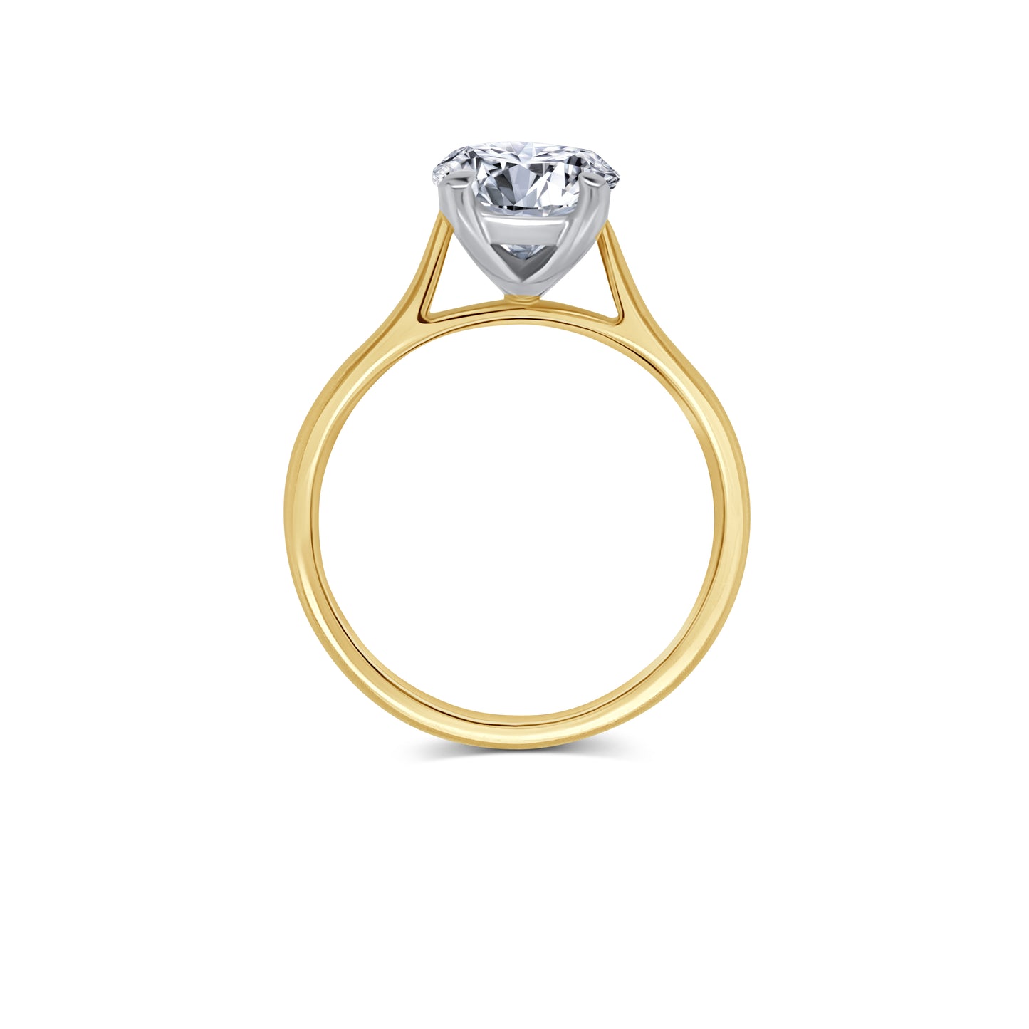 Laboratory Grown, Oval Solitaire Diamond, 18ct Yellow Gold Band, 2.50ct