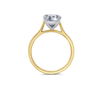Laboratory Grown, Oval Solitaire Diamond, 18ct Yellow Gold Band, 2.50ct