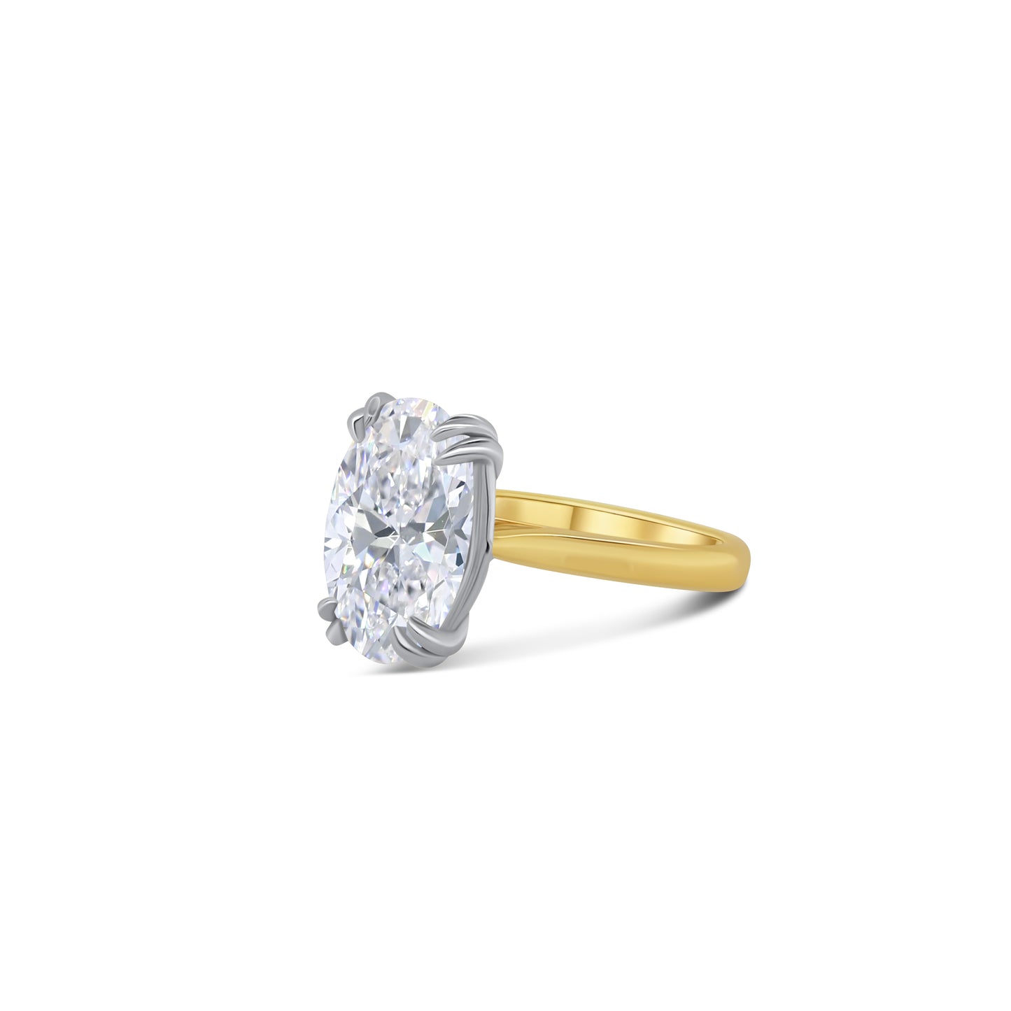 Laboratory Grown, Oval Solitaire Diamond, 18ct Yellow Gold Band, 5.01ct