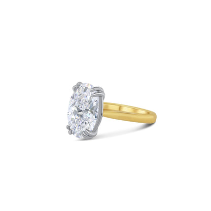 Laboratory Grown, Oval Solitaire Diamond, 18ct Yellow Gold Band, 5.01ct
