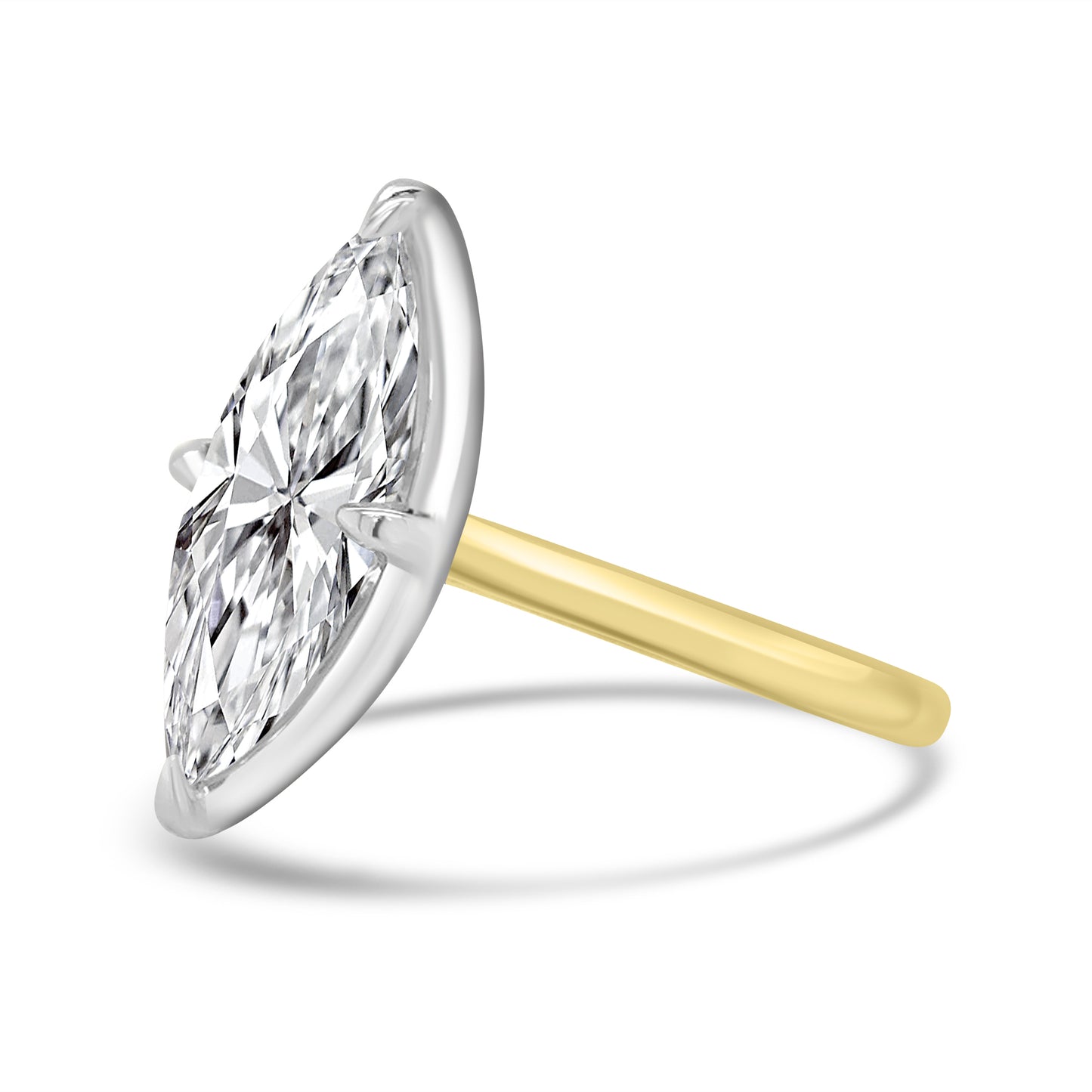 Laboratory Grown, Marquise Bezel Set Diamond, 18ct Yellow Gold Band, 5.05ct