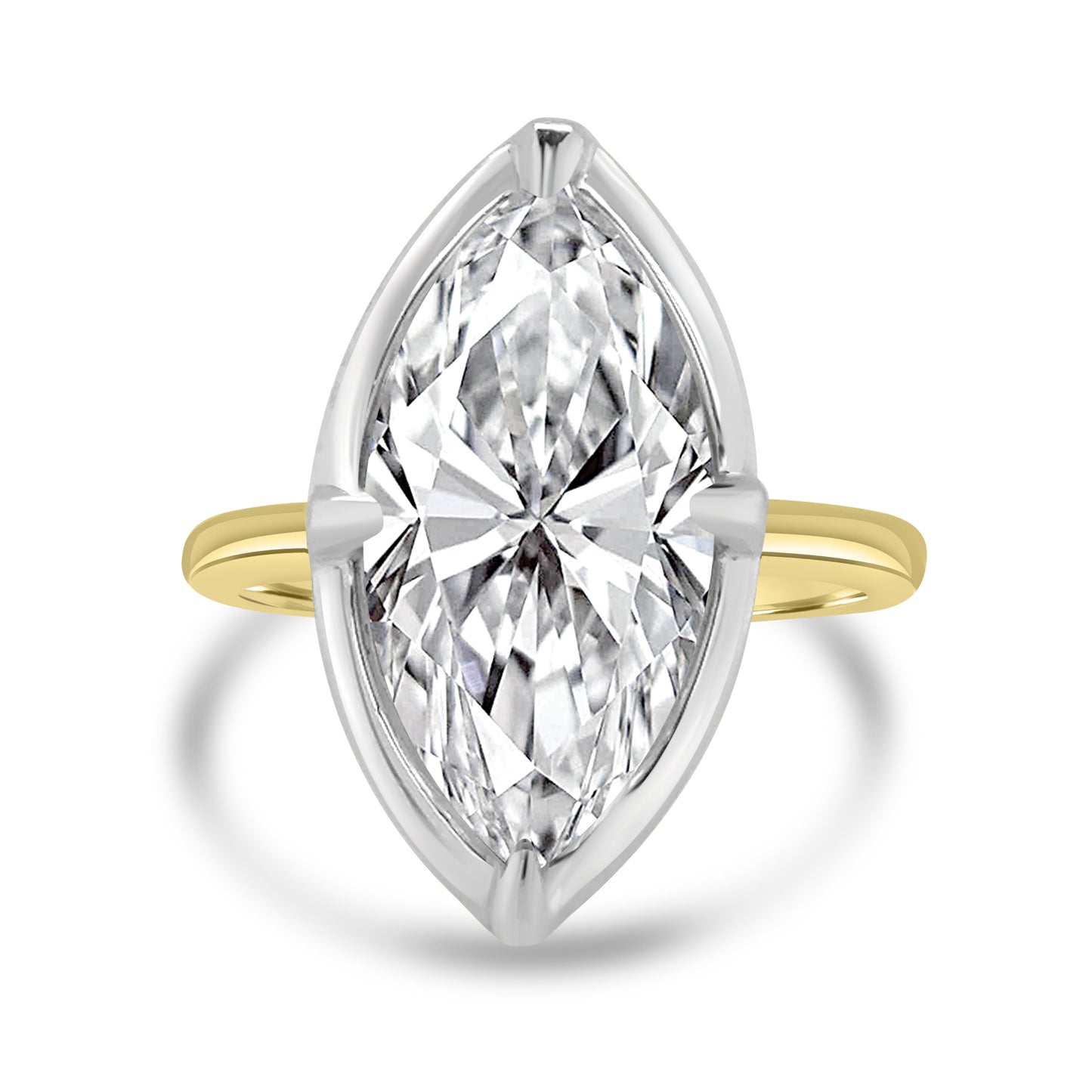 Laboratory Grown, Marquise Bezel Set Diamond, 18ct Yellow Gold Band, 5.05ct