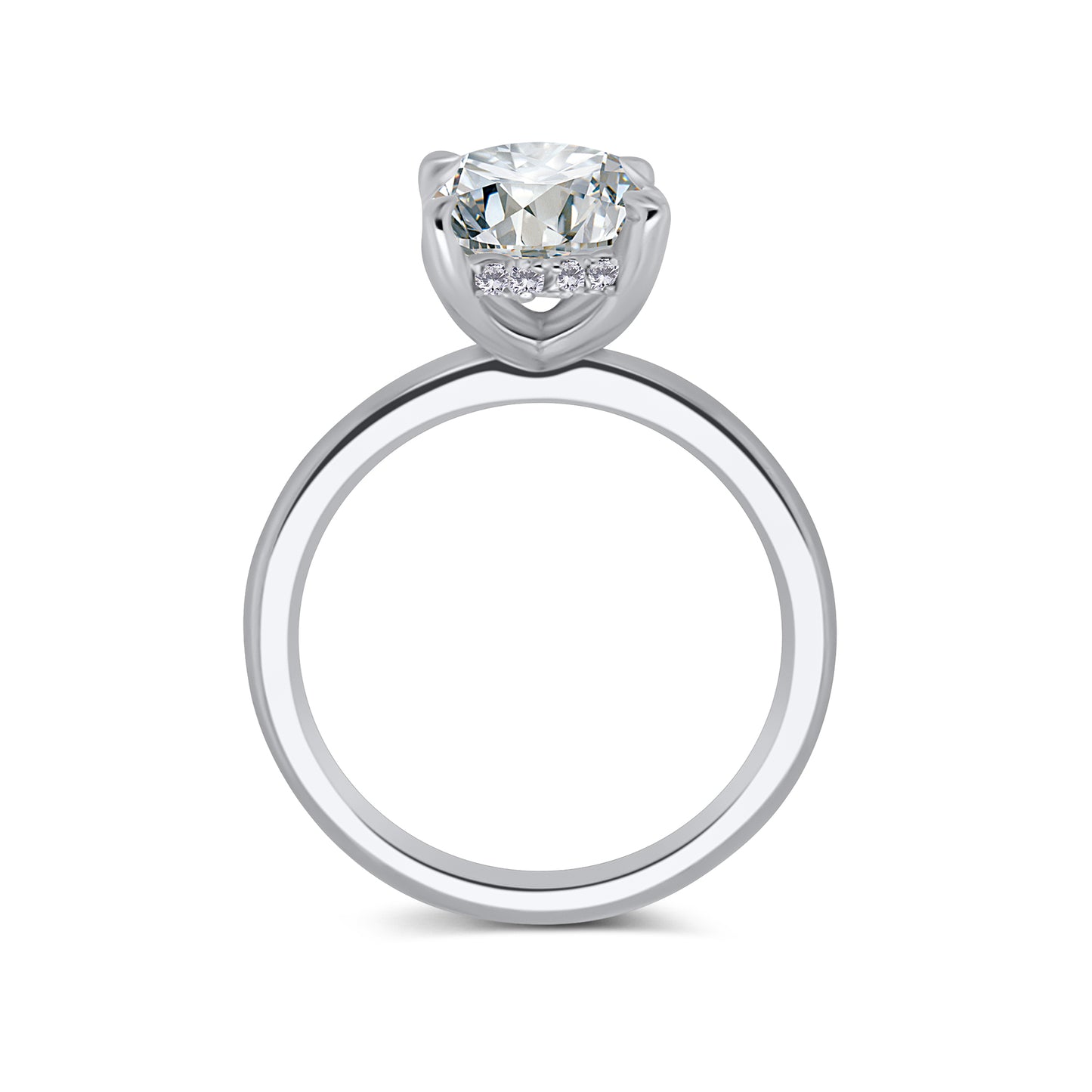 Laboratory Grown, Oval & Hidden Halo Diamonds, Platinum Band, 3.19ct