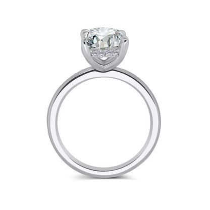 Laboratory Grown, Oval & Hidden Halo Diamonds, Platinum Band, 3.19ct