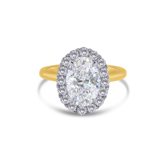 Laboratory Grown, Oval Cluster Diamond, 18ct Yellow Gold Band, 2.50ct