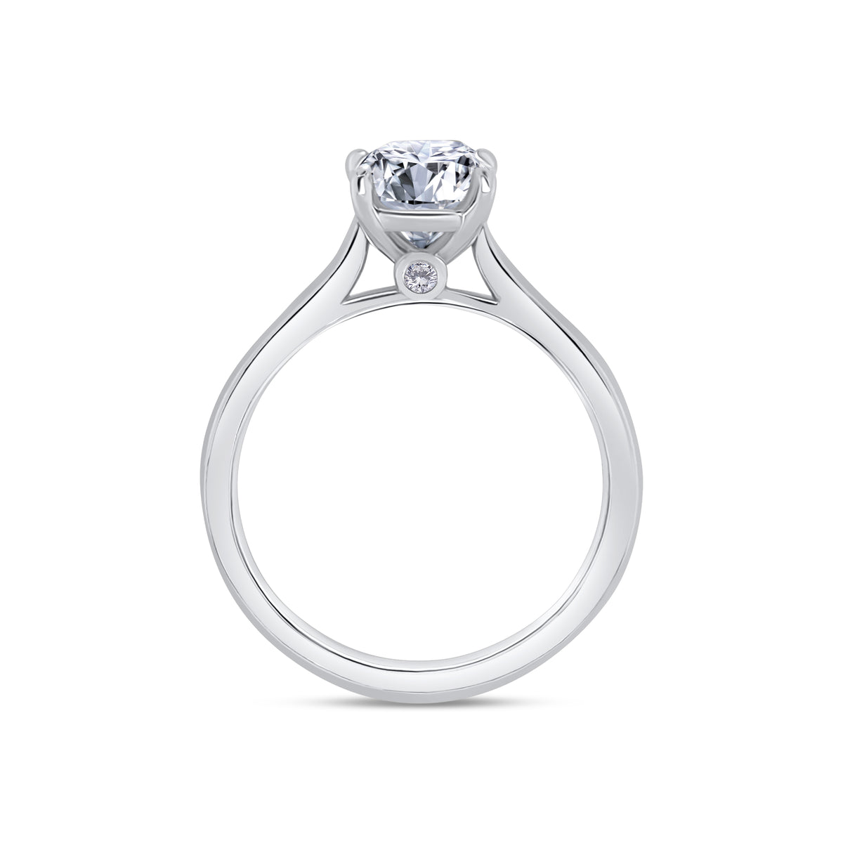 Laboratory Grown, Oval Solitaire Diamond Ring, Platinum Band, 1.64ct