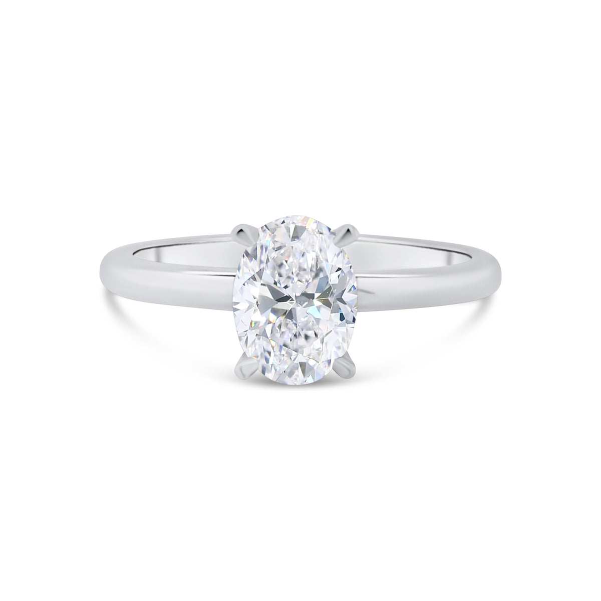 Laboratory Grown, Oval & Hidden Halo Diamonds, Platinum Band, 1.08ct