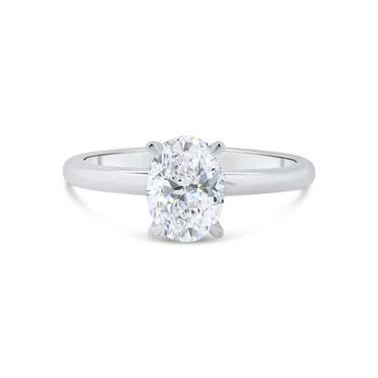 Laboratory Grown, Oval & Hidden Halo Diamonds, Platinum Band, 1.08ct