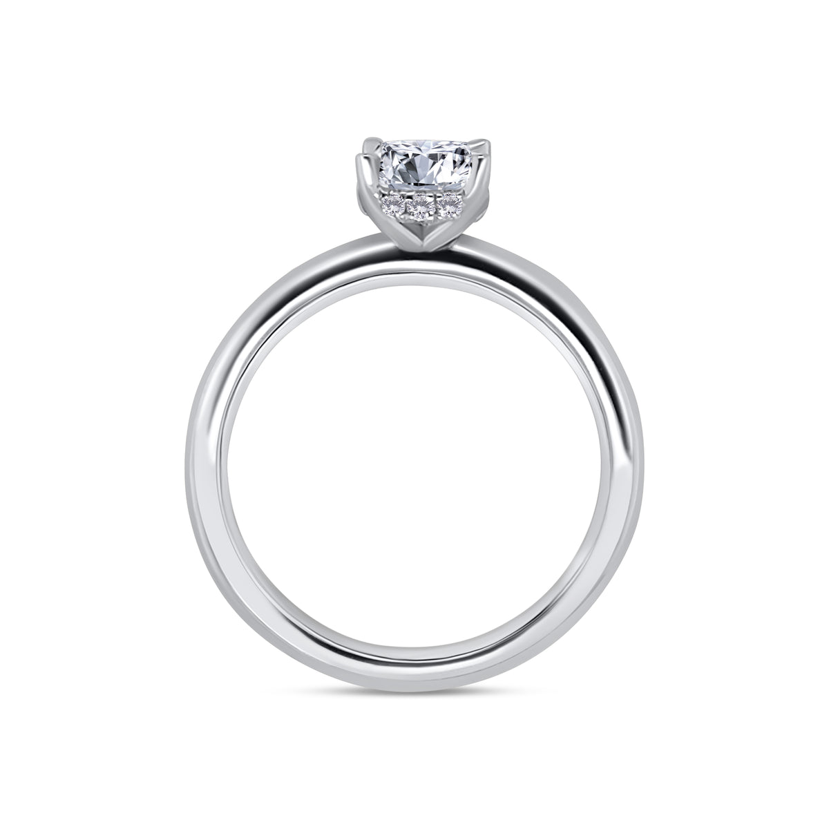 Laboratory Grown, Oval & Hidden Halo Diamonds, Platinum Band, 1.08ct