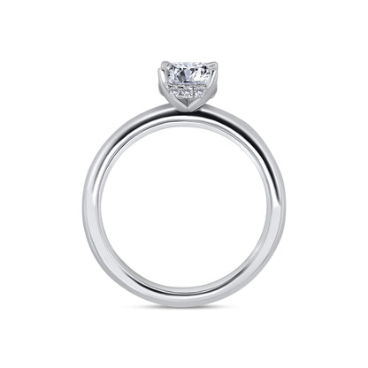 Laboratory Grown, Oval & Hidden Halo Diamonds, Platinum Band, 1.08ct